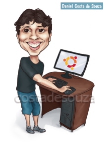 caricatura computador desktop menino
