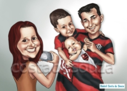 presente família caricatura foto personalizado