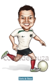 caricatura futebol brasil presente jogador