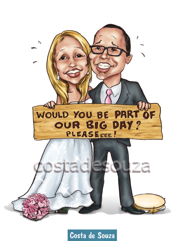 caricatura noivos online casamento
