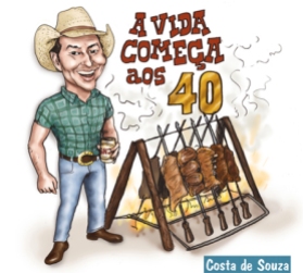 caricatura country churrasco sertanejo